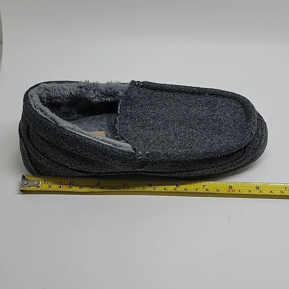 Deer Stags Slipperooz Slip On Gray Fabric Faux Fleece Slippers Bous 4M